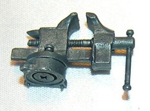 Dollhouse Miniature Top Mounted Vise Gunmetal